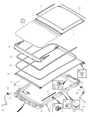 Volvo xc90 ii прокладка люк панорами 32216220 фото №1