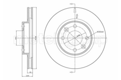 Metelli 23-1504c диск гальмівна, dacia, smart, фото №1