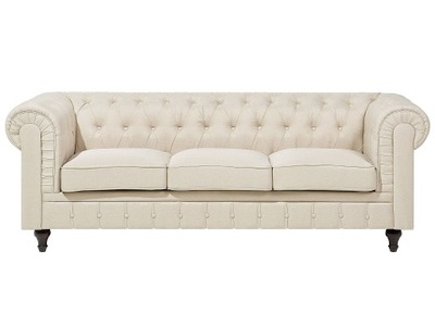 Sofa kanapa trzyosobowa retro beżowa