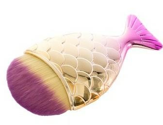 Pędzel w kształcie rybki różowo-złoty