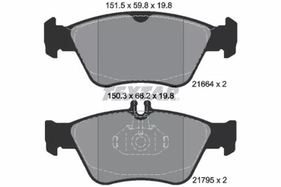 КОЛОДКИ HAM.DB E CLASS W202 ПЕРЕД /TEXTAR 2166404