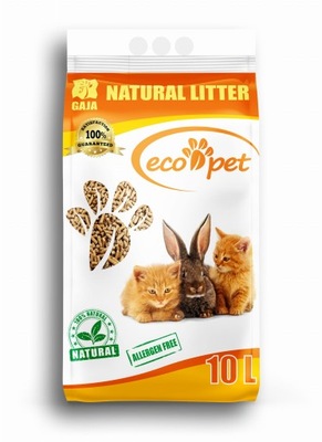 Żwirek drewniany Eco Pet 10l pellet dla kotów kota