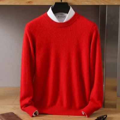Autumn and winter new men's 100% mink cashmere swe
