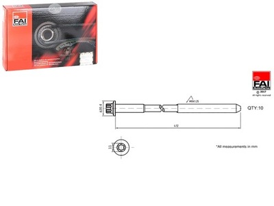 TORNILLOS CULATA DE CILINDROS LOTUS ELISE 1.8 10SZT FAI  