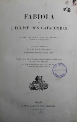 Fabiola ou LEglise des Catacombes 1897 r.