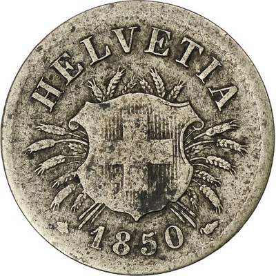 Szwajcaria, 5 Rappen, 1850, Strasbourg, F(12-15),