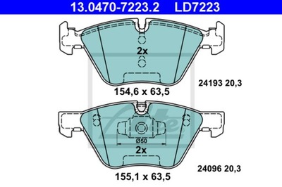 КОЛОДКИ ТОРМОЗНЫЕ ATE CERAMIC ATE 13.0470-7223.2