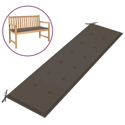 Poduszka na ławkę ogrodową, taupe, 180x50x3 cm