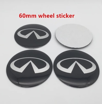 60 MM BLACK NAKLEJKA4PCS 56 MM 60 MM 65 MM INFINITI CAR EMBLEM WEST CENTER  