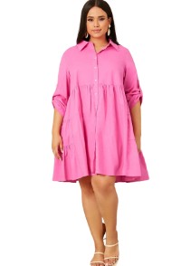 SHEIN SUKIENKA PLUS SIZE RÓŻOWA NA GUZIKI 46 VWC