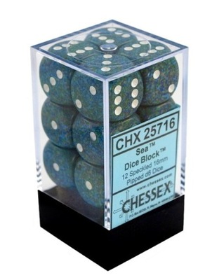 Kostki do gry K6 16mm 12szt. Chessex Speckled Sea