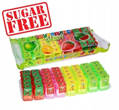 Cukierki Drażetki Candy bez cukru 40 szt 4 smaki