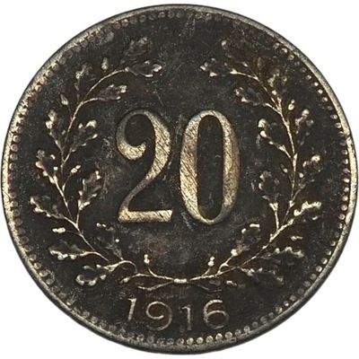 20 HELLER 1916 AUSTRO-WĘGRY