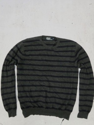 Ralph Lauren sweter wełna merino w paski XXL