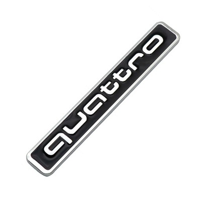 METAL PLAKIETKA PARTE TRASERA AUDI QUATTRO A3 A4 A5 A6 A7 Q3 Q5 Q7 - 9.5X1.4CM  