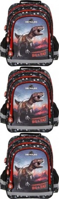 Plecak szkolny dwukomorowy dinozaur Derform x3