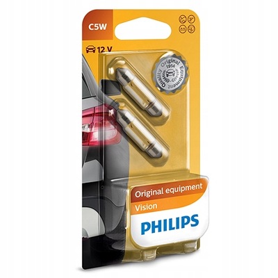 2 PIEZAS LUCES PHILIPS C5W SV8,5 12V VISION +30%  