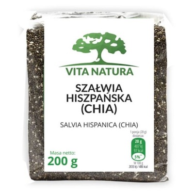Nasiona chia szałwia hiszpańska Vita Natura 200 g