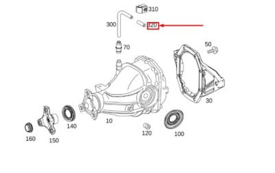 Mb gle w167 transm. housing вентиляція elbow fitring a0009979811 фото №1