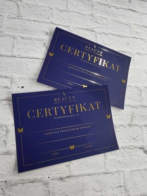 Certyfikaty/dyplomy złocone 10 sztuk