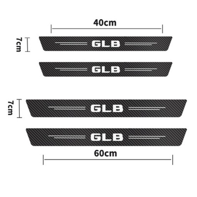 4 ШТ. ДЛЯ САЛОНУ GLBCAR 4 ШТ. НАКЛАДКА ПОРОГУ АВТОМОБІЛЯ Z WŁÓKNA WĘGLOWEG