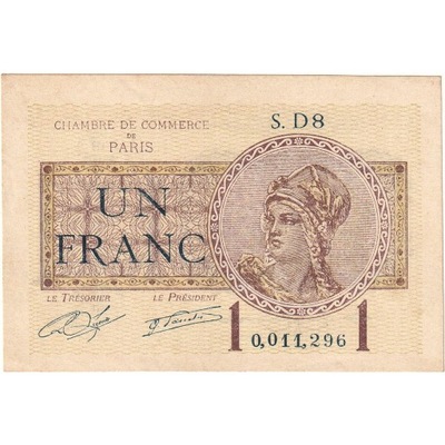 Francja, 1 Franc, Chambre de Commerce de Paris, 19