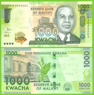 MALAWI 1000 KWACHA 2020 P-W67d UNC RZADSZA DATA