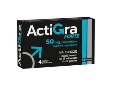 Actigra Forte 50 mg, 4 tabl. Potencja Erekcja