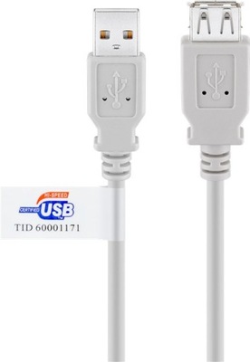 Przedłużacz USB 2.0 Hi-Speed Szary, 3 m