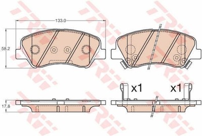 КОЛОДКИ HAM. KIA RIO 11- GDB3548/TRW