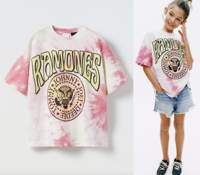 Zara koszulka Ramones farbowana metodą tie dye