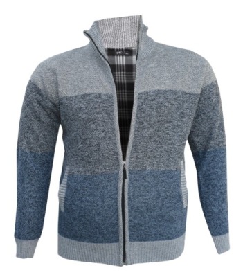 03 033 CIEPŁY SWETER NA POLARZE JASNOSZARY roz. 6XL