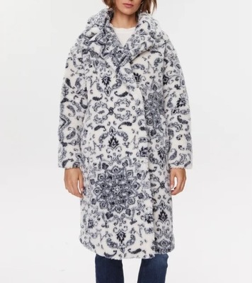 Guess Płaszcz ze sztucznego futra z printem