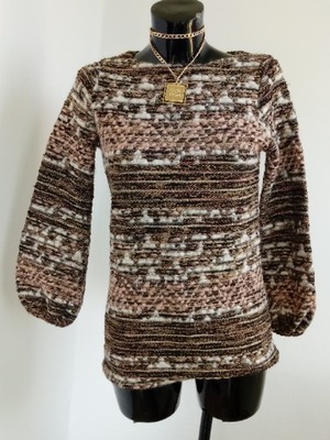 Wyjątkowy sweter ZARA 20% wełny paski boho S bluza