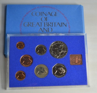 Wielka Brytania - stempel lustrzany - 1977 - zestaw rocznikowy 7 monet