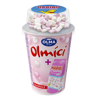 Olmici jogurt truskawkowy oraz serduszka z pianki 111g olma