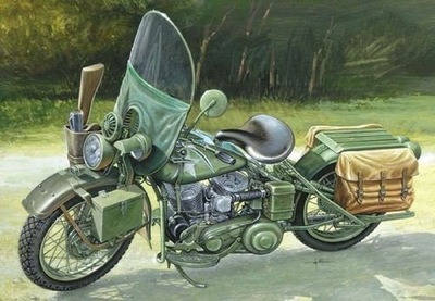 Model motocykla US Army WWII Motorcycle Italeri MI-7401