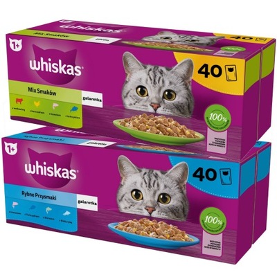 WHISKAS 6 SMAKÓW RYBA DRÓB W GALARETCE 80x85G