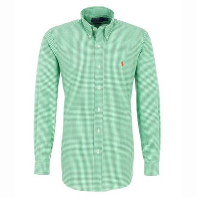 Koszula męska RALPH LAUREN CUSTOM FIT BD PPOC SPT GREEN WHITE