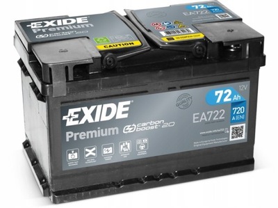 BATERÍA EXIDE PREMIUM 72AH 720A PRAWY+ EA722  