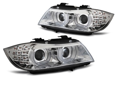 ŽIBINTAI BMW E90 E91 09-11 XENON CHROM LED DRL AFS 