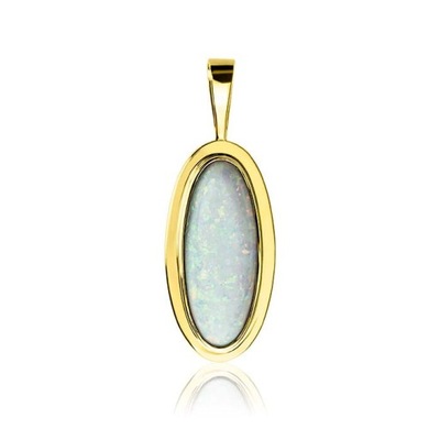 WISIOREK ZŁOTY OWALNA ZAWIESZKA Z OPALEM 585