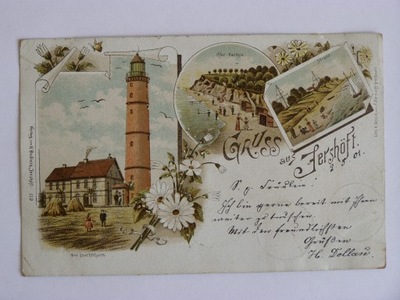 Jarosławiec Jershoeft latarnia morska 1901 lit sec