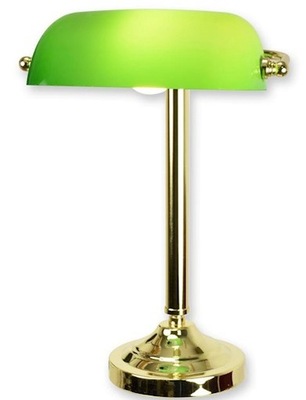 Kultowa Lampa Bankierka Oświetlenie Biurko Zielony Klosz Szkło