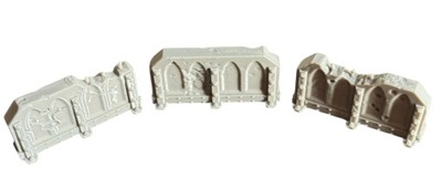 Zestaw trzech barykad do gier bitewnych, druk 3D