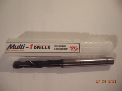 Wiertło fi 5,0x6x26x70 Multi-1 DRILLS YG-K 