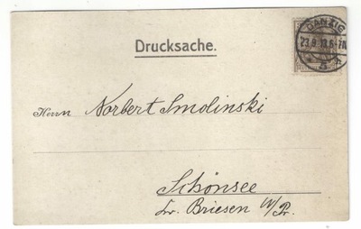 Karta pocztowa Selbiger & Hirschberg Gdańsk 1913
