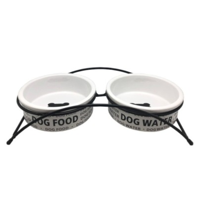 Yarro miski ceramiczne na stojaku Food Water 2x15c