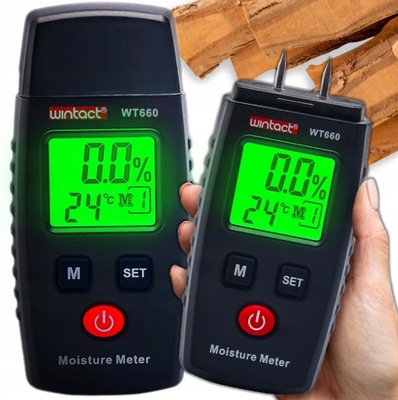 WILGOTNOŚCIOMIERZ MIERNIK WILGOTNOŚĆ DREWNA BETONU CEGŁY GIPSU KOMPAKTOWY