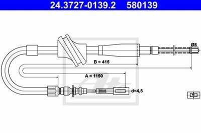 CABLE FRENOS DE MANO AUDI 80 78-87 DERECHA PARTE TRASERA  